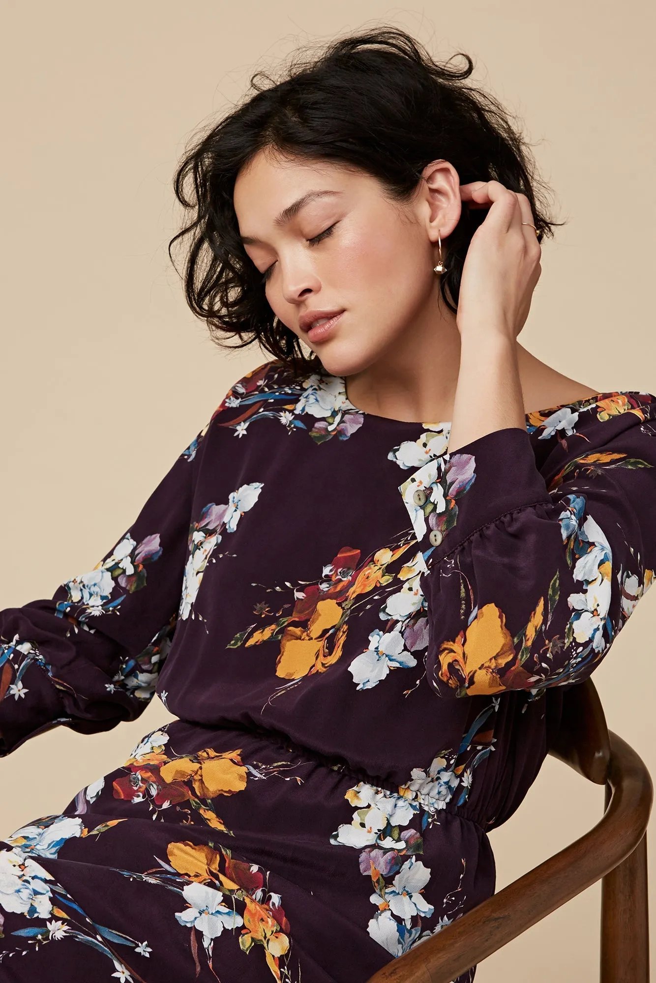 Arabella Silk Dress - Soiree Floral - ReAmour sold by Amour Vert product image thumbnail 3