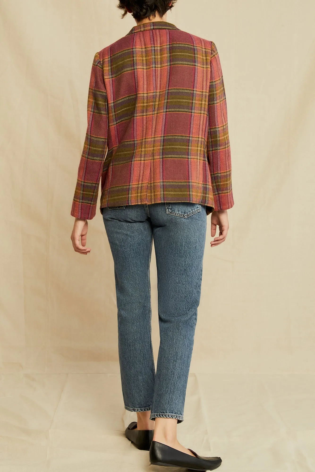 Pippa Wool Blazer - Pink Plaid - ReAmour sold by Amour Vert product image thumbnail 3