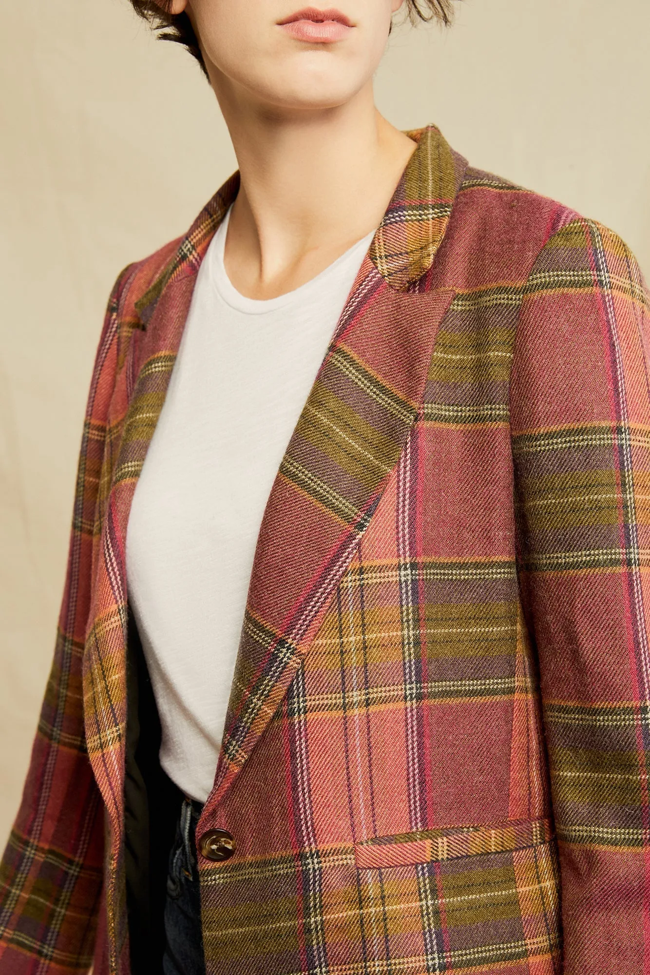 Pippa Wool Blazer - Pink Plaid - ReAmour sold by Amour Vert product image thumbnail 4
