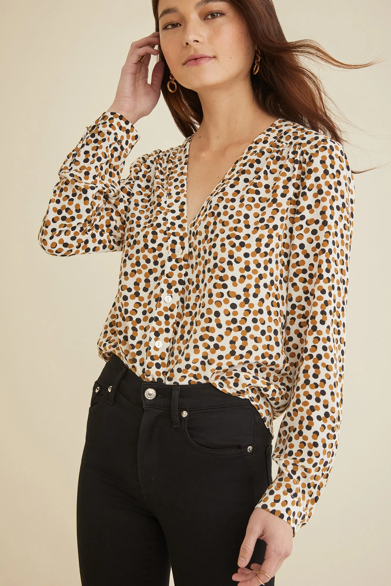 Kaya Washable Silk Blouse - Lou Dot sold by Amour Vert