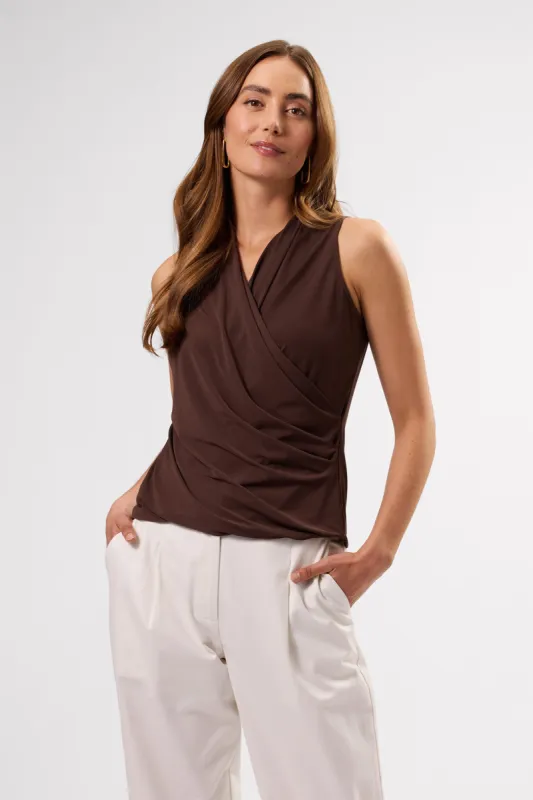 Calais Stretch Knit Tank - Espresso sold by Amour Vert