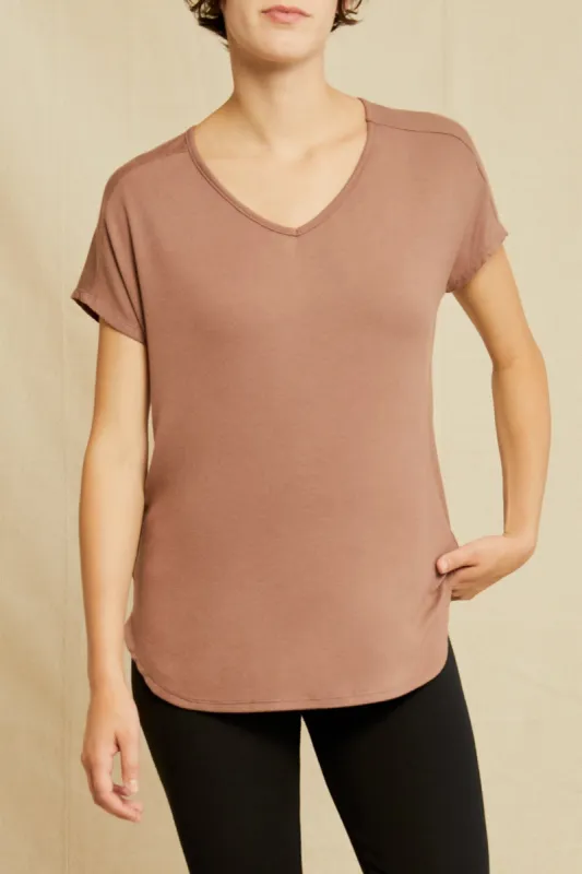Stella Dream Rib Tee - Nutmeg sold by Amour Vert