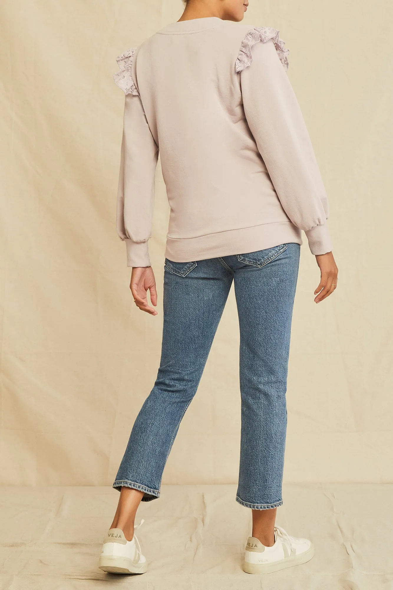 Selma Luxe Fleece Lace Top - Dawn sold by Amour Vert product image thumbnail 3