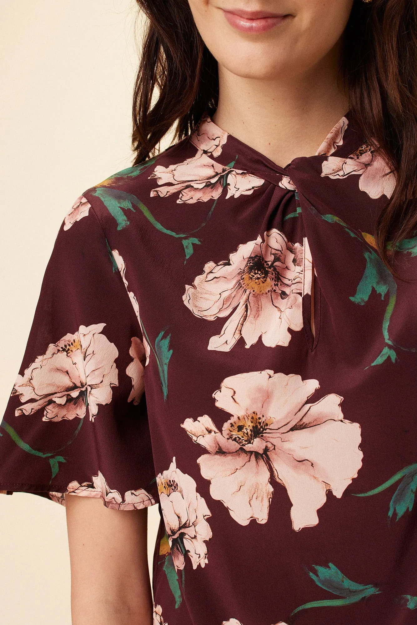 Seville Washable Silk Blouse - Paysage Sepia sold by Amour Vert product image thumbnail 4