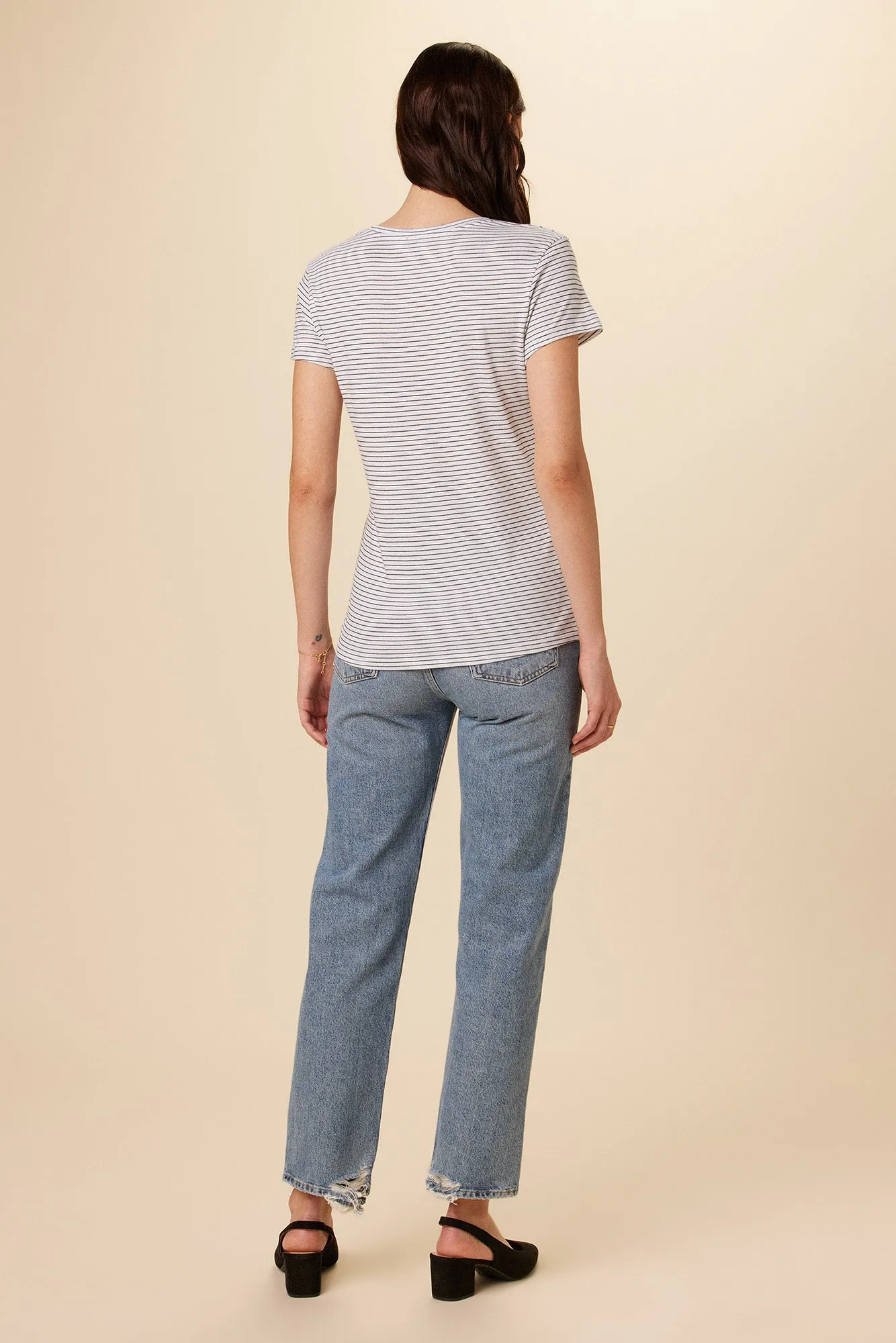 Joline Tee - Gigi White Stripe sold by Amour Vert product image thumbnail 3