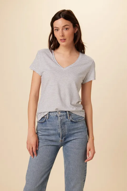 Joline Tee - Gigi White Stripe sold by Amour Vert