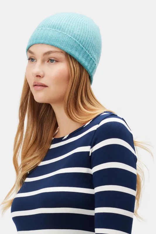 Colby Cashmere Beanie - Aegean sold by Amour Vert