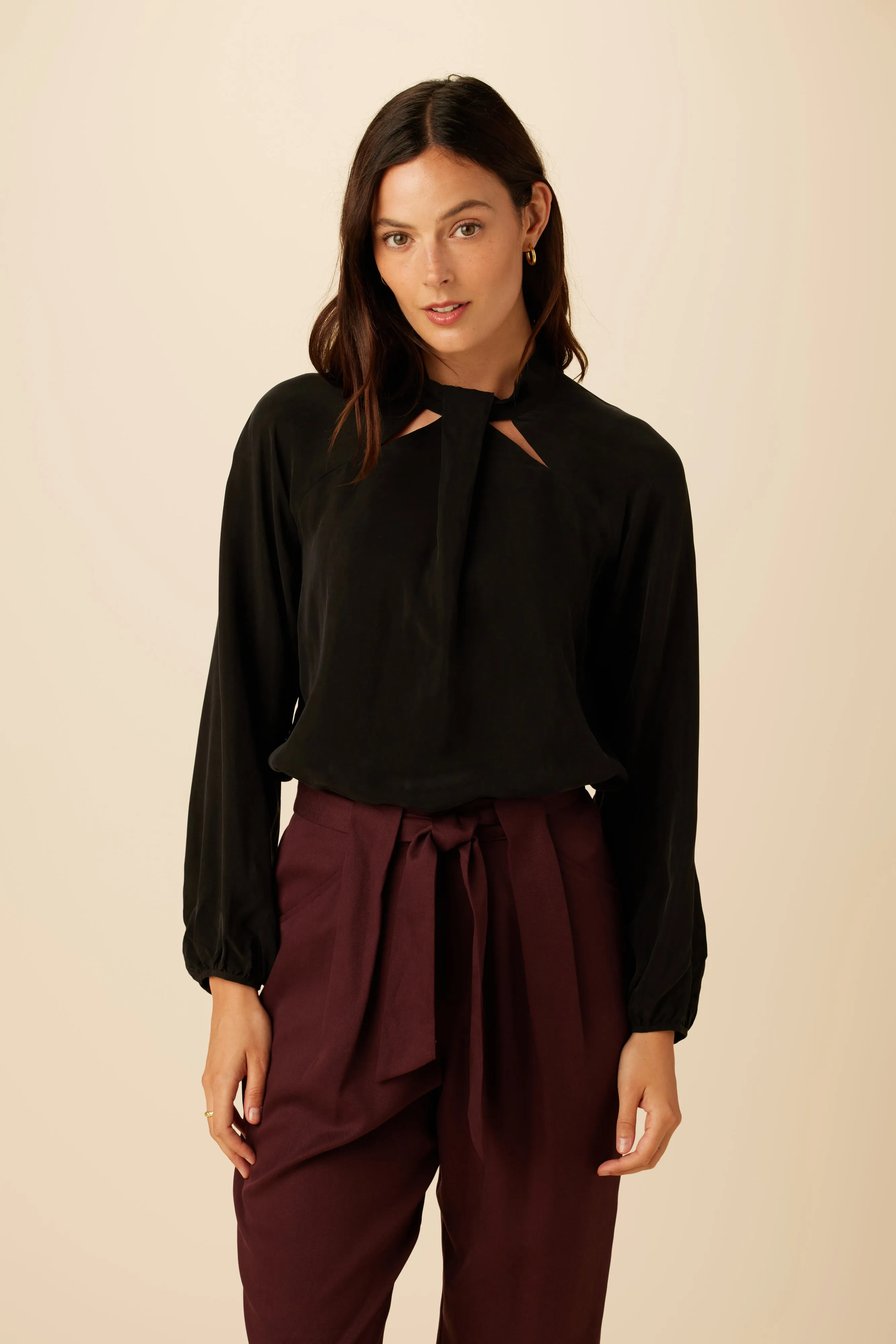Papillon Cottonseed Cupro Blouse - Black sold by Amour Vert