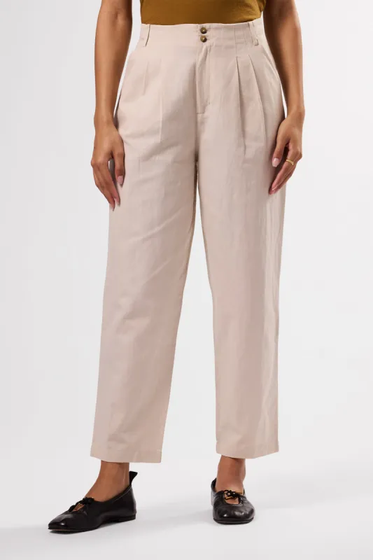 Larisa Cotton Linen Pant - Natural sold by Amour Vert
