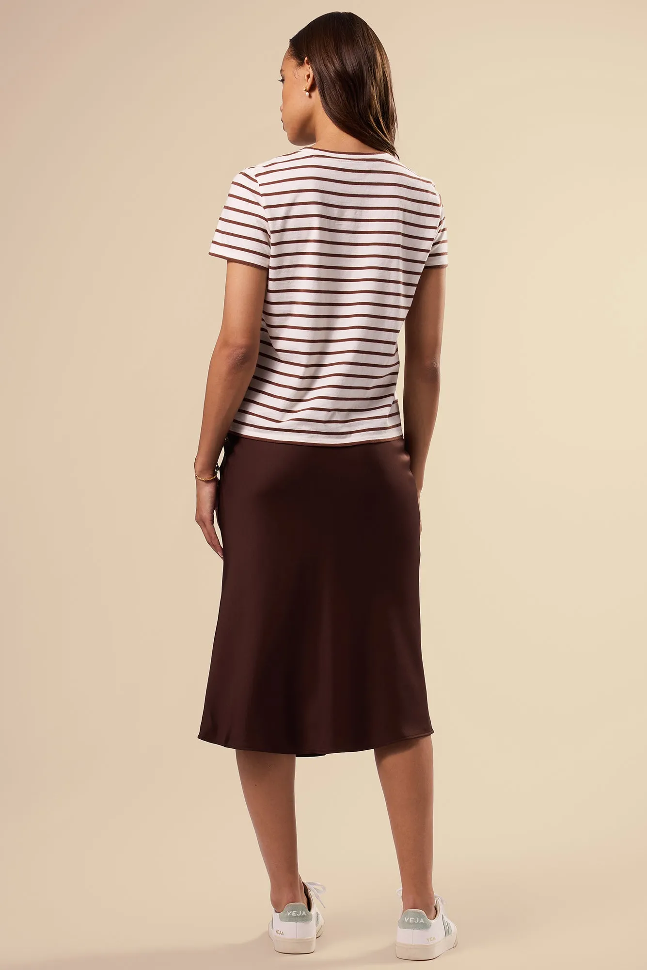 Berkeley Organic Cotton Tee - Ivory Espresso Stripe sold by Amour Vert product image thumbnail 4