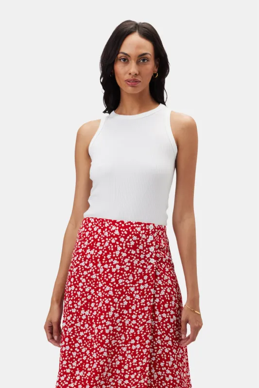 Asmet Paris Rib Tank - White sold by Amour Vert