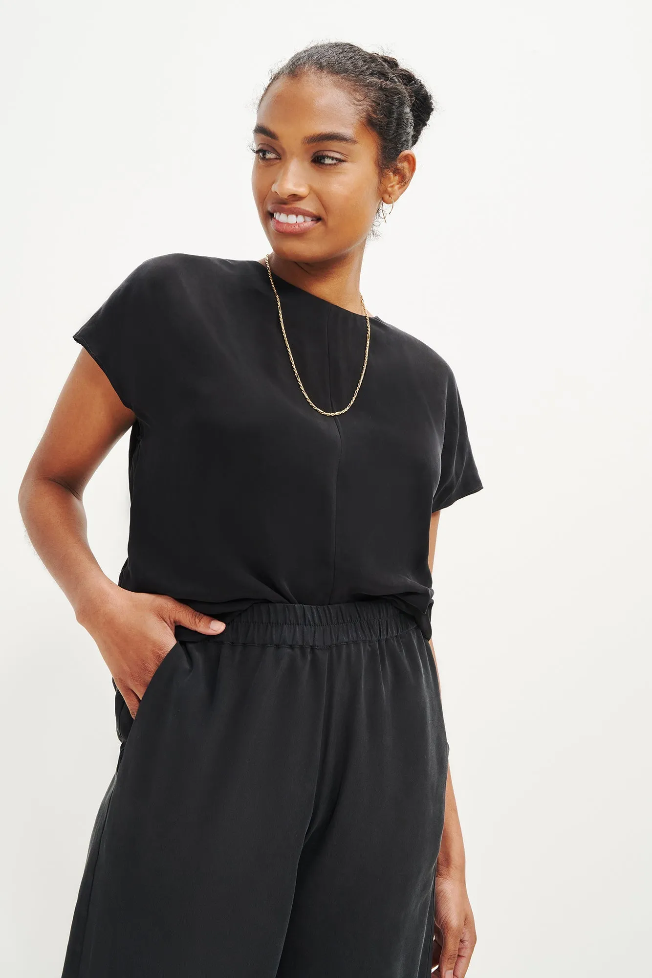 Delilah Cupro Top - Black sold by Amour Vert