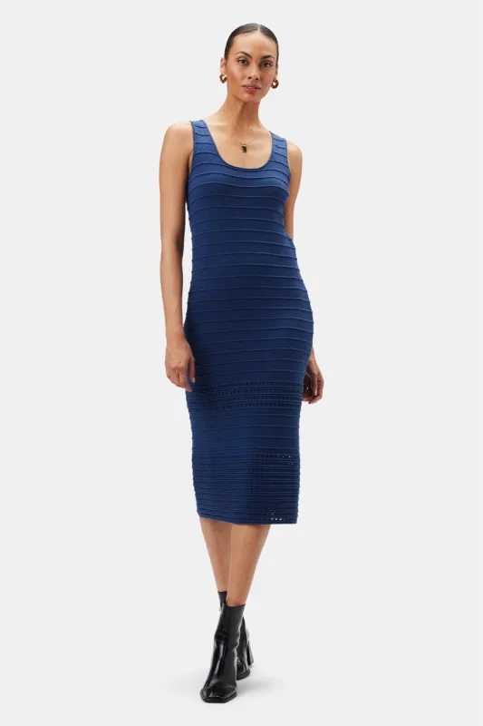 Cora Flaxen Eco Dress - Navy Blue sold by Amour Vert