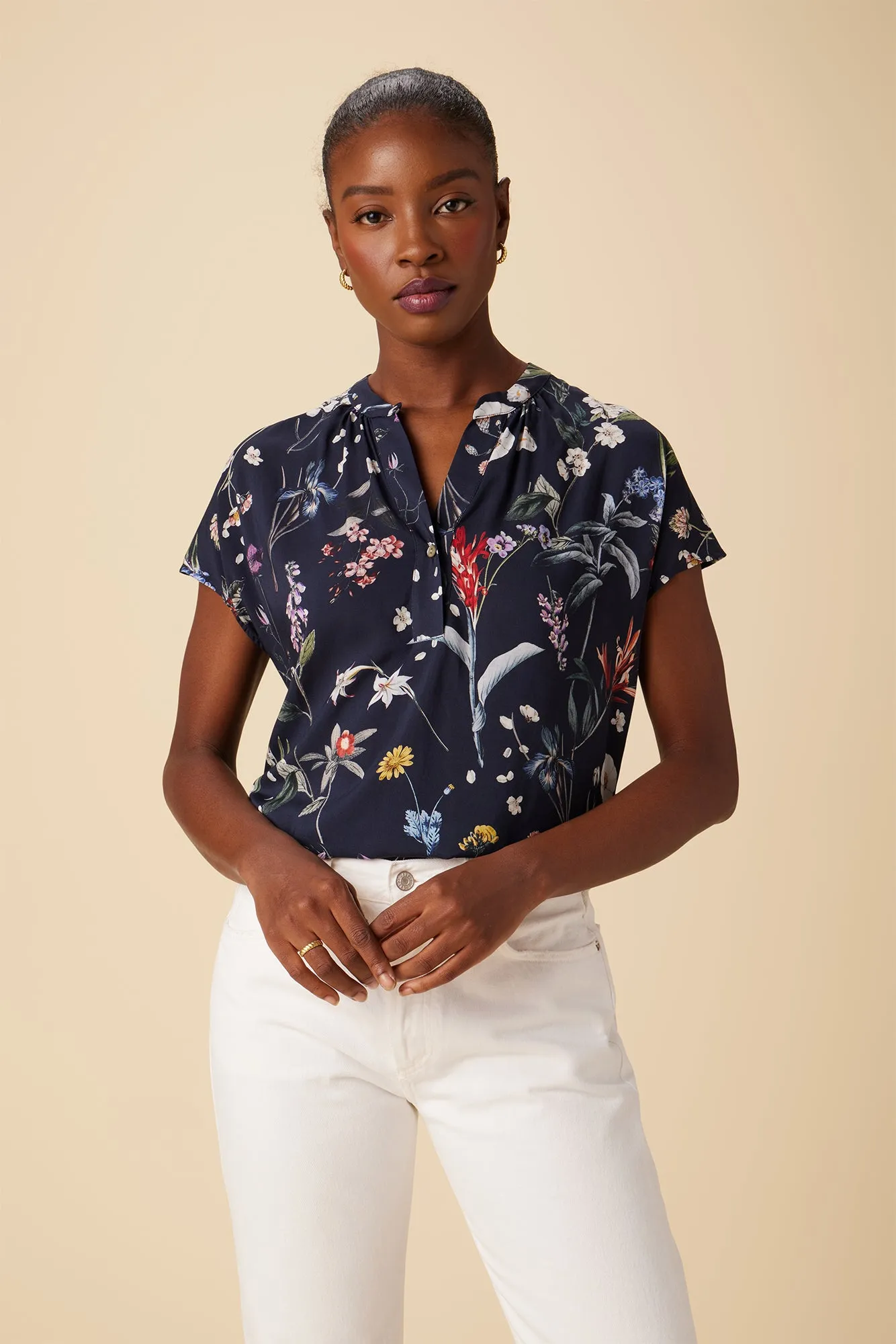 Renata Ecovero Blouse - Gemini Navy sold by Amour Vert