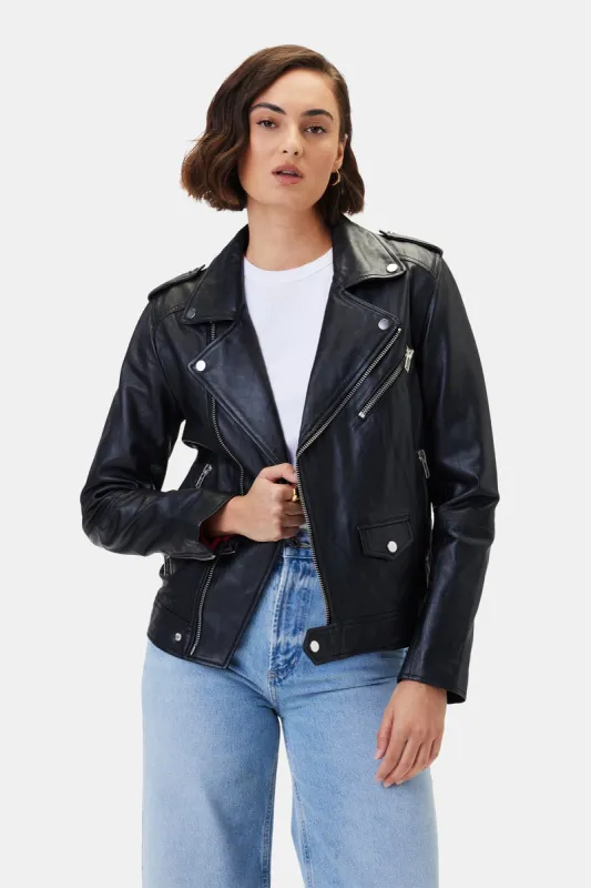 Deadwood River Leather Jacket - Black sold by Amour Vert