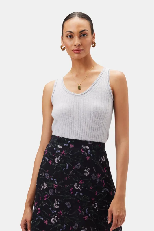Nora Cashmere Tank - Heather Grey sold by Amour Vert