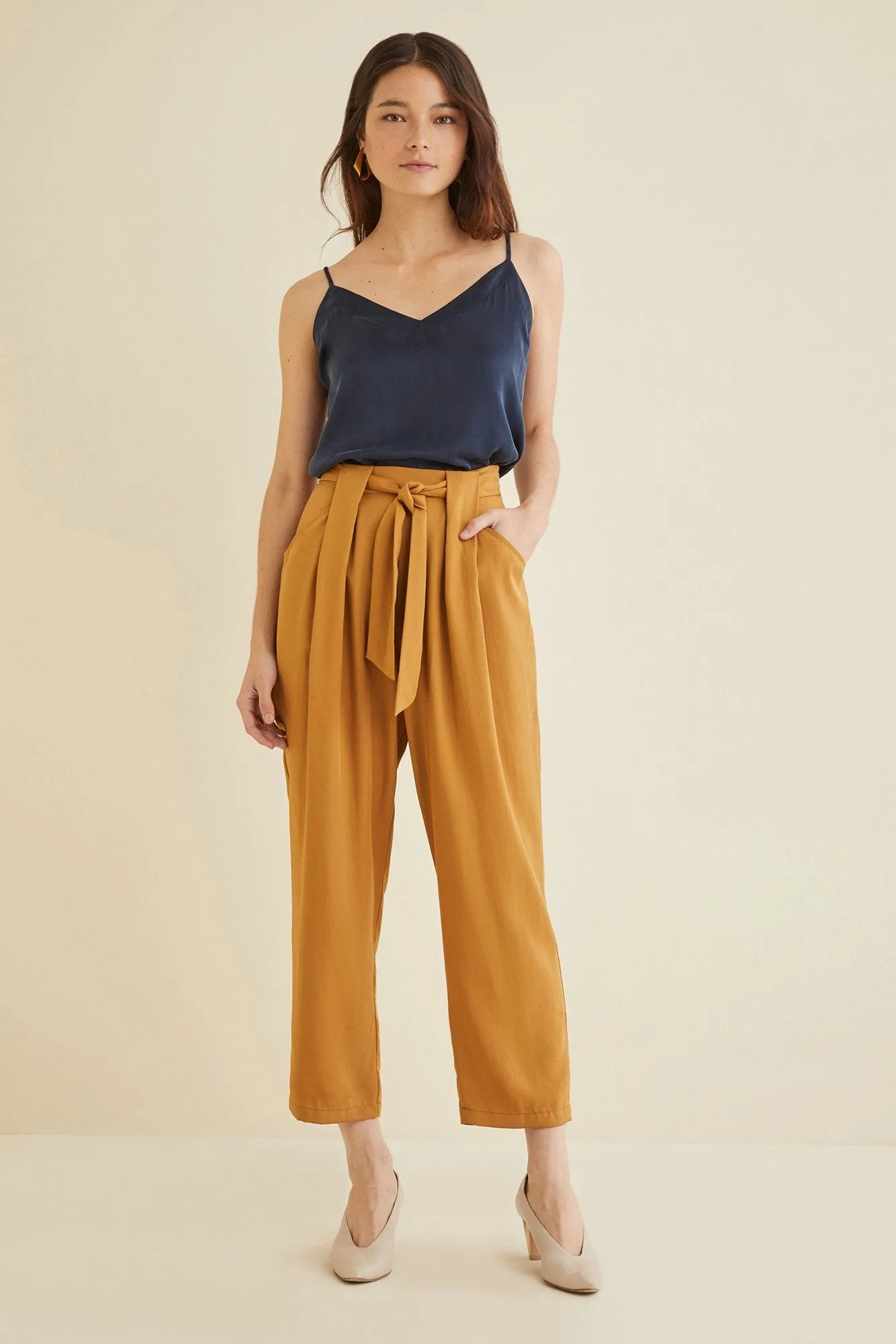 Anissa TENCEL™ Twill Pant - Golden Spice sold by Amour Vert