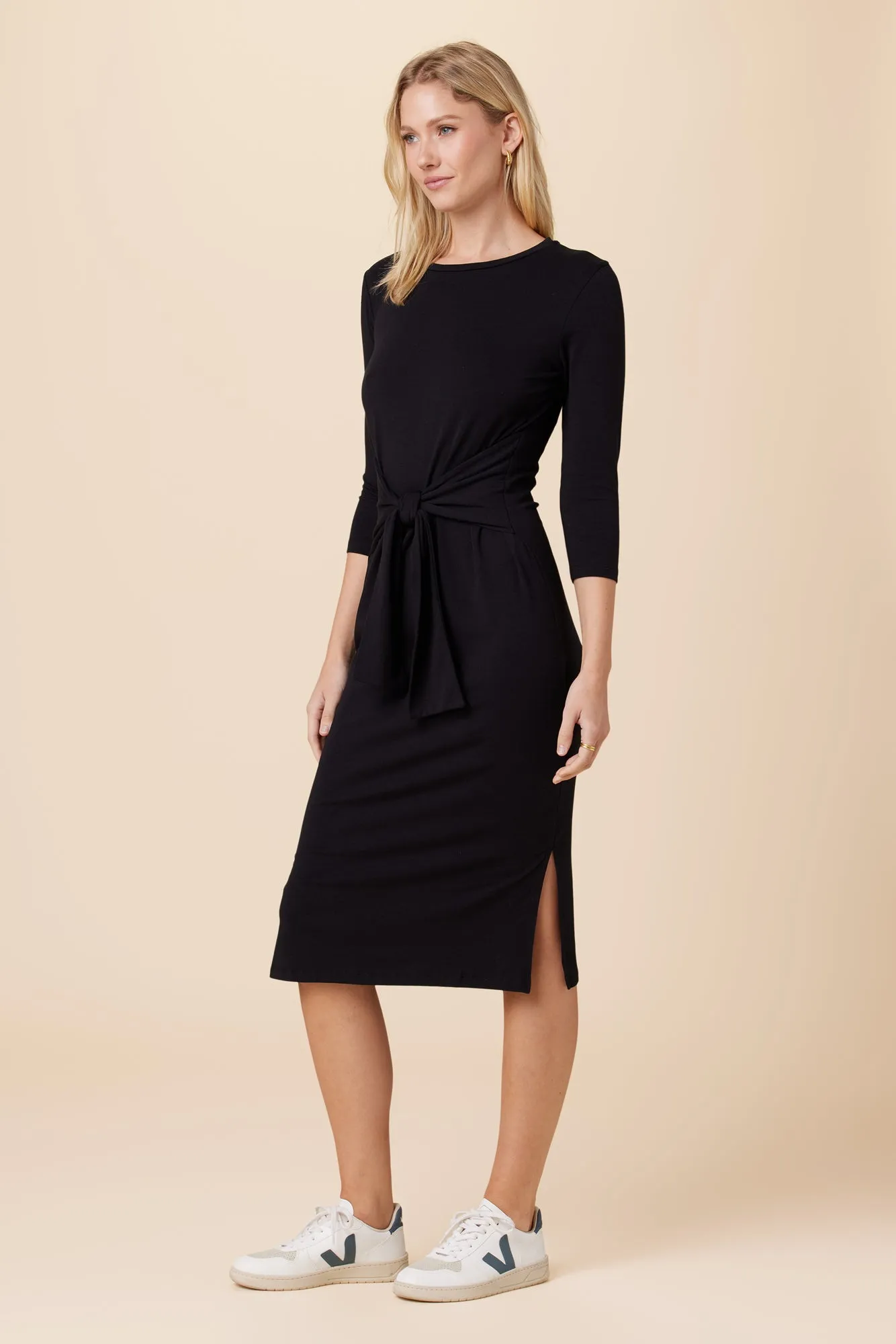 Colombe 3/4 Sleeve Reverie Knit Dress - Black sold by Amour Vert product image thumbnail 2