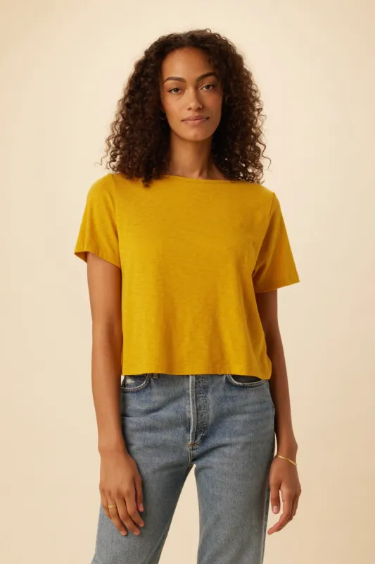 Roxie Reverie Slub Tee - Sunflower made by Amour Vert