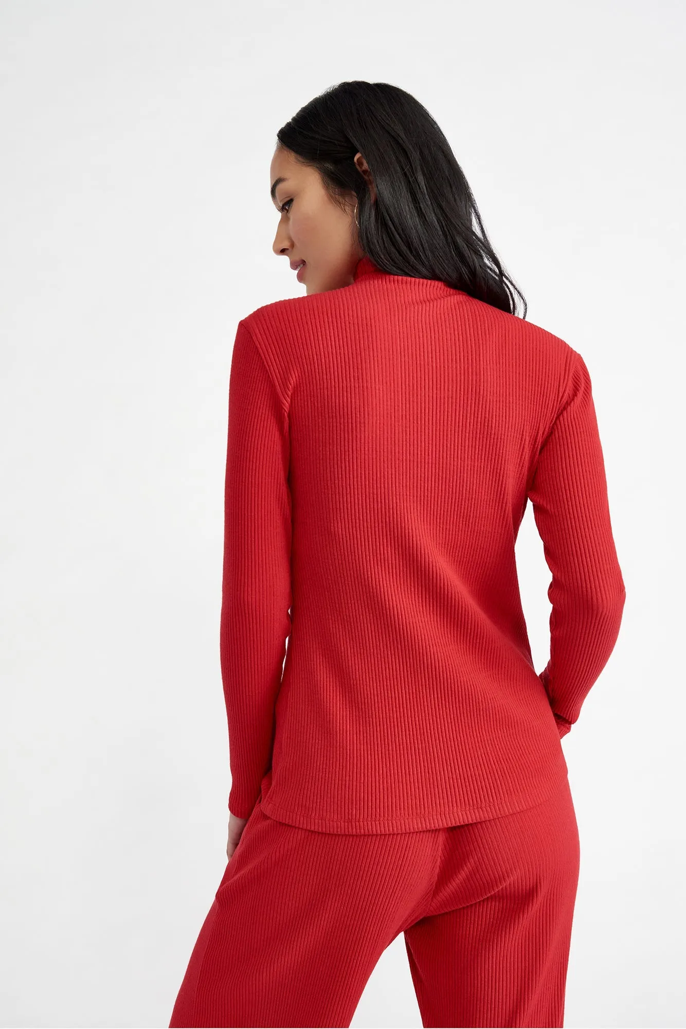 Lux Paris Rib Turtleneck - Zinnia sold by Amour Vert product image thumbnail 2