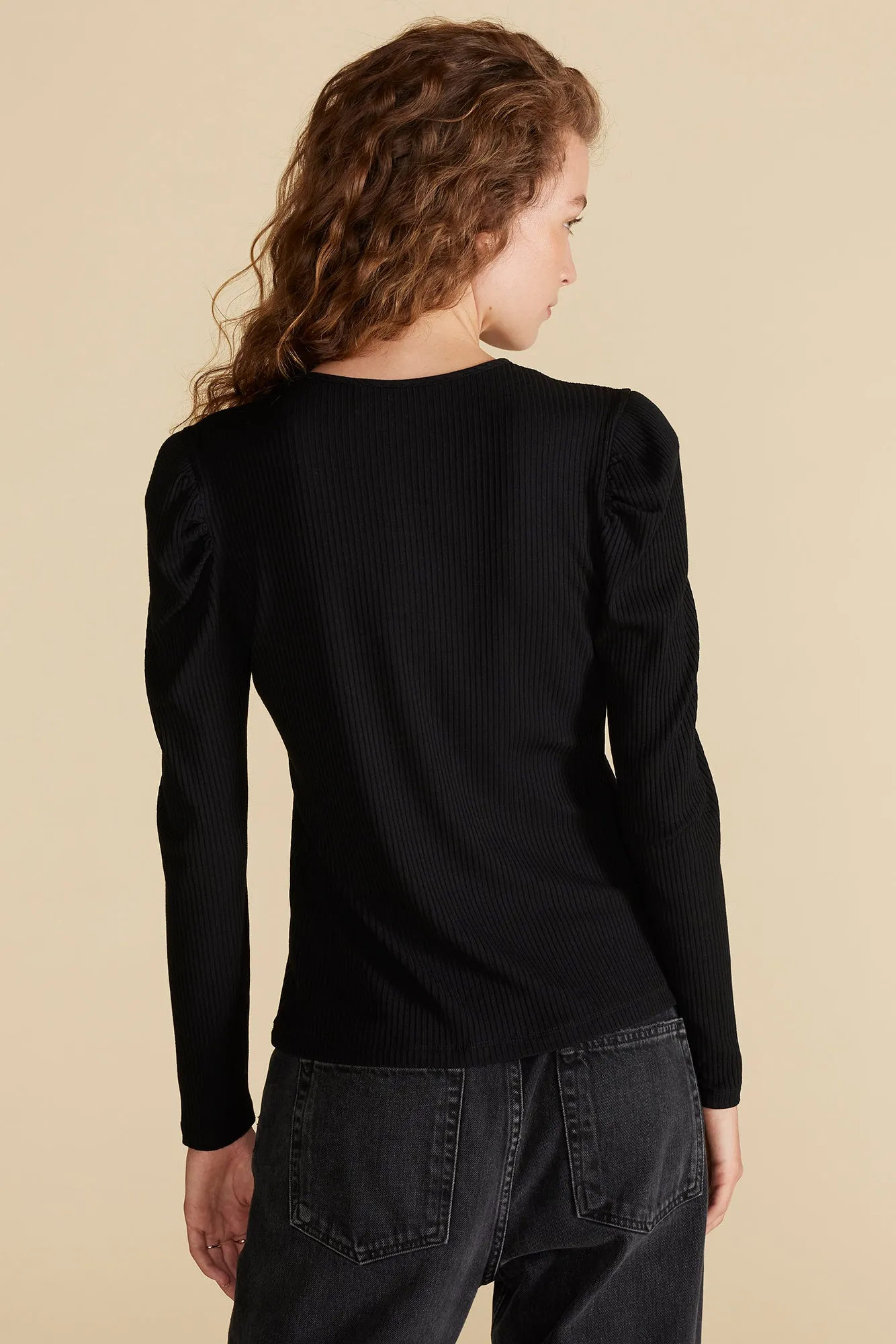 Reine Paris Rib Top - Black sold by Amour Vert product image thumbnail 5