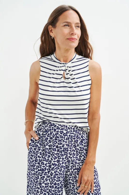 Victoria Modal Top - Marine Stripe - ReAmour made by Amour Vert