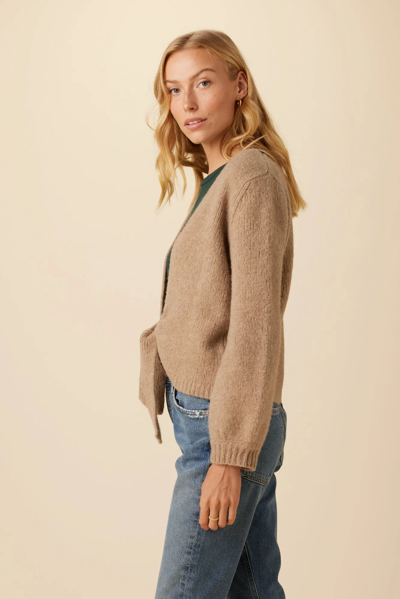 Landon Eco Wool Blend Cardigan - Tan sold by Amour Vert product image thumbnail 3