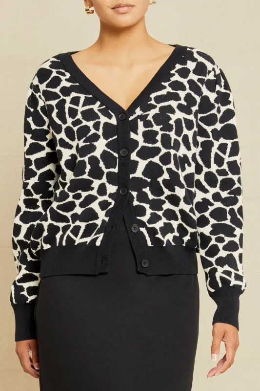 Tessa Organic Cotton Cardigan - Cobblestone Dot sold by Amour Vert