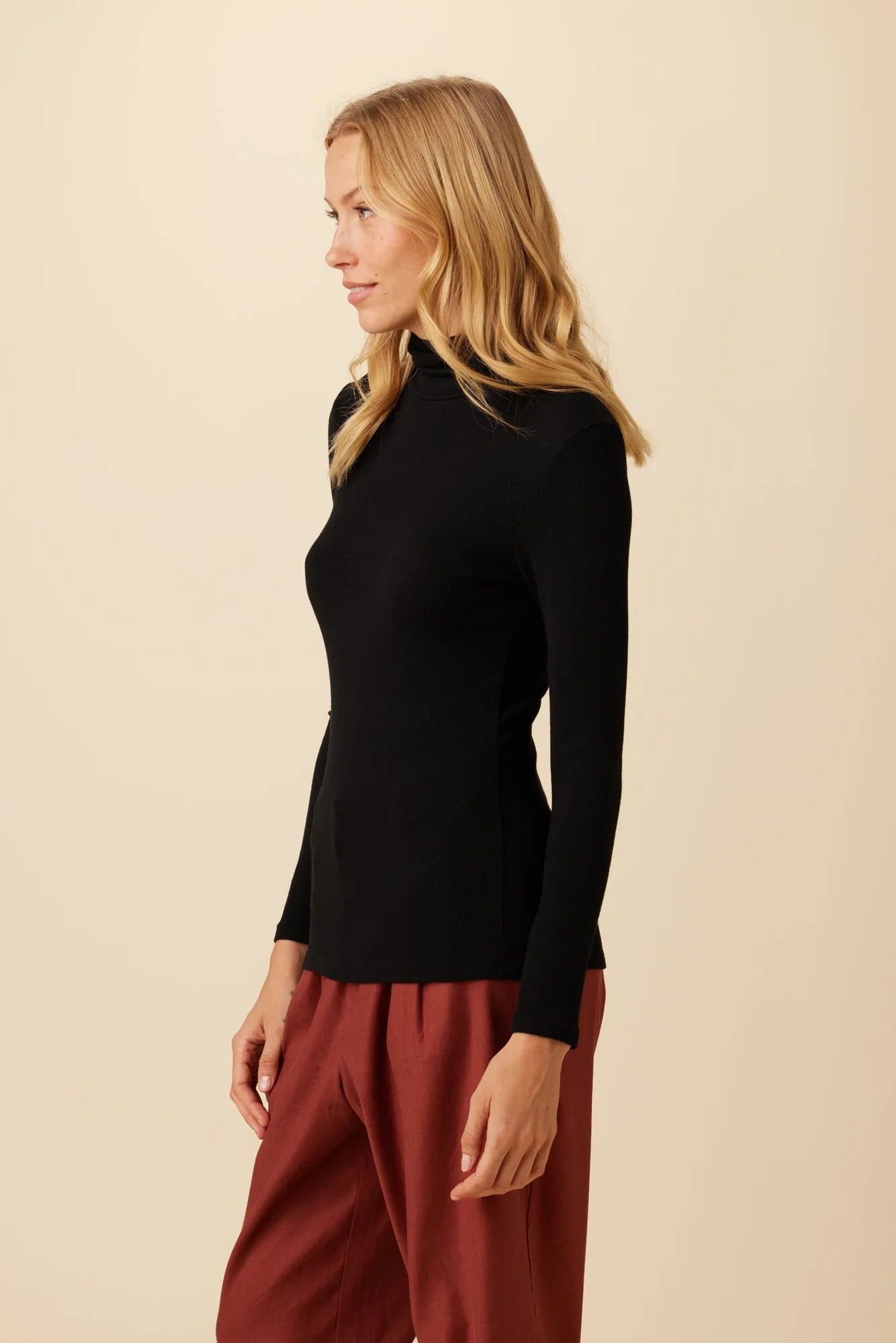 Flannery Dream Rib Turtleneck - Black sold by Amour Vert product image thumbnail 2