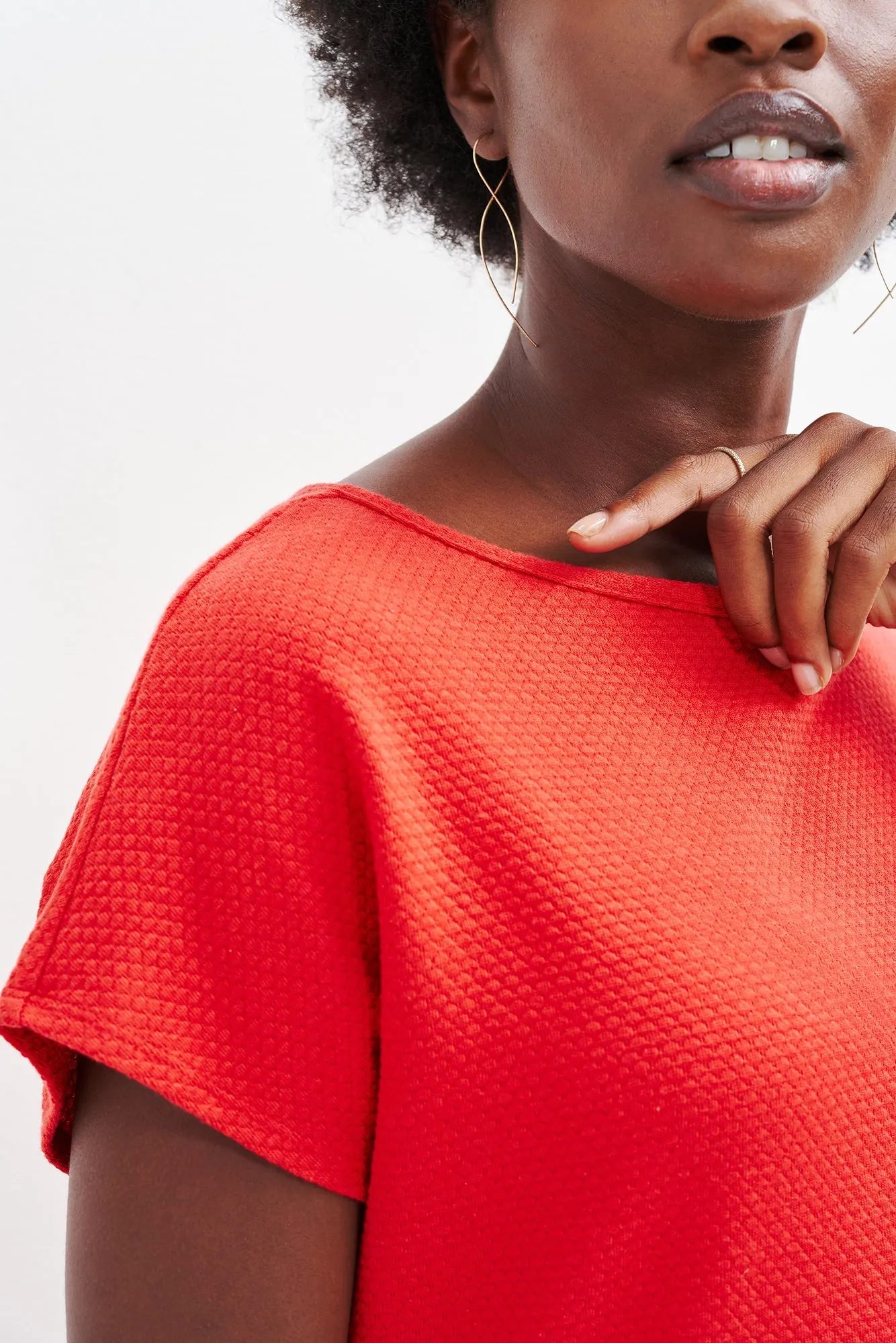 Chessa Scallop Knit Tee - Carmine sold by Amour Vert product image thumbnail 4