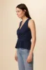 Malika Sleeveless Blouse - Navy sold by Amour Vert