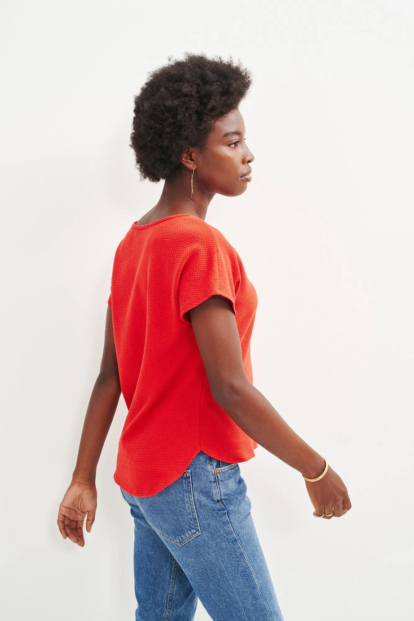 Chessa Scallop Knit Tee - Carmine sold by Amour Vert product image thumbnail 3