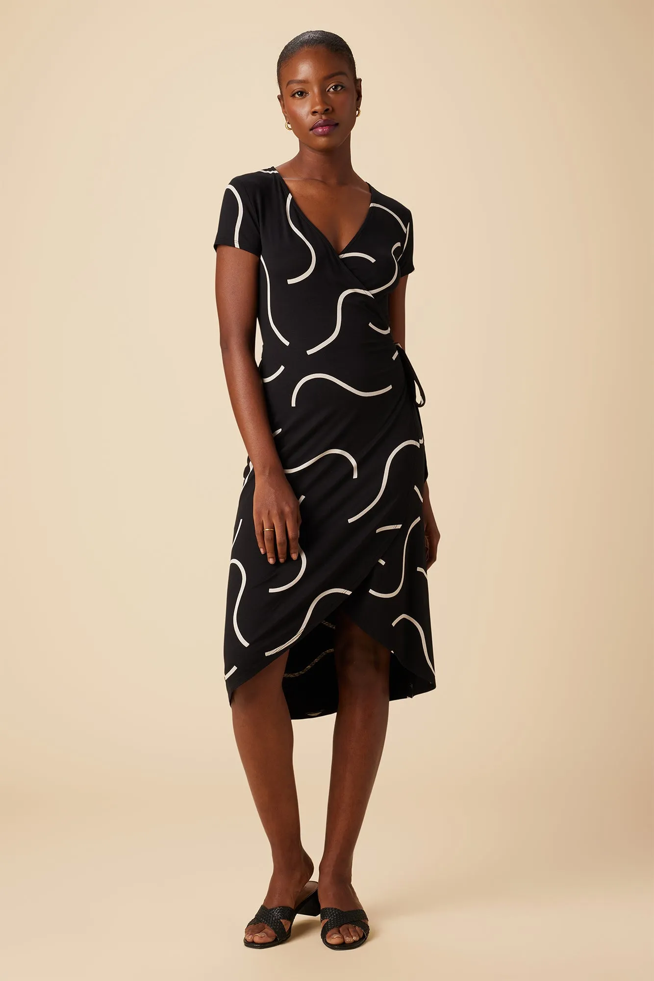 Betsyn Viscose Knit Dress - Waves sold by Amour Vert