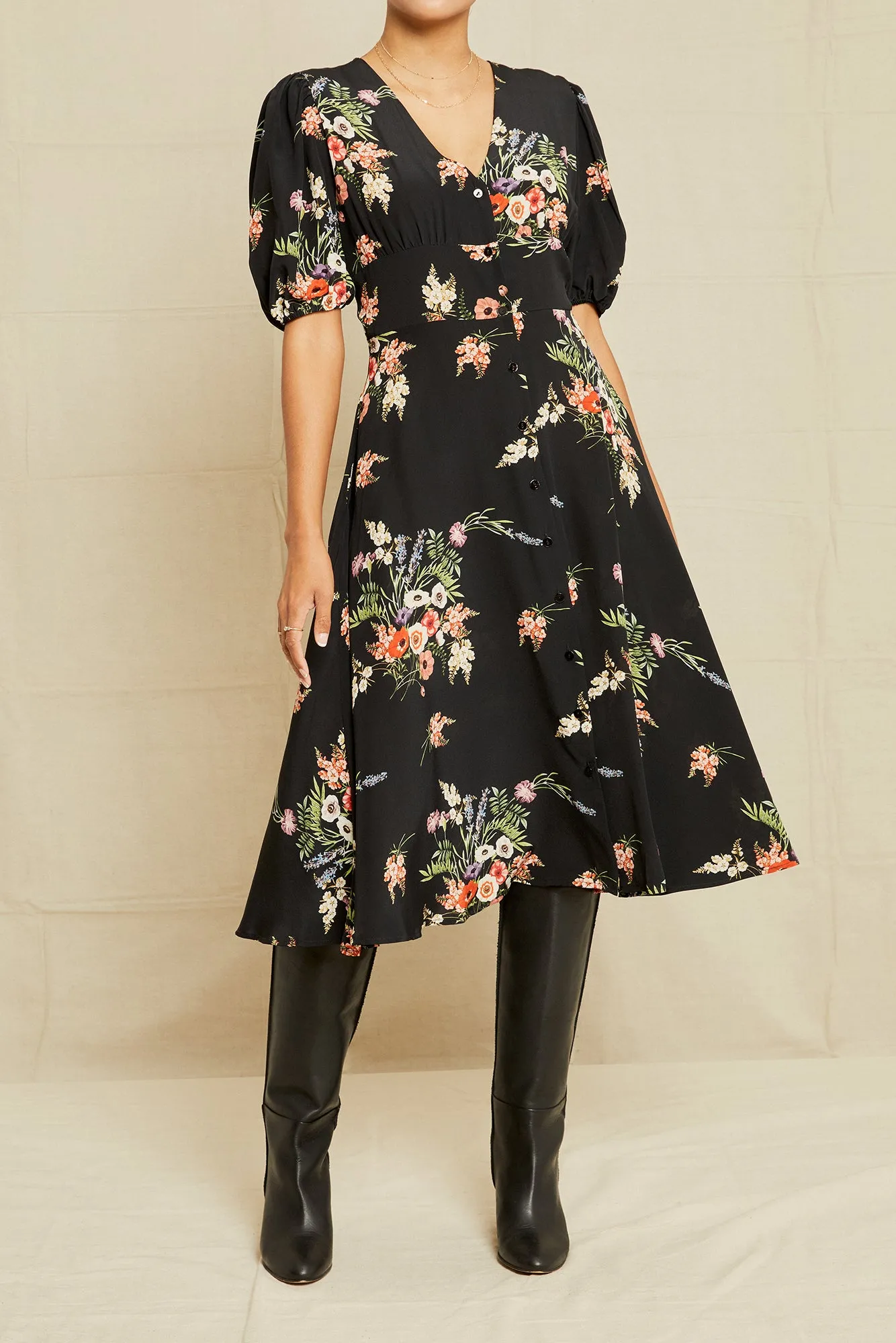 Odette Washable Silk Dress - Treviso Floral sold by Amour Vert