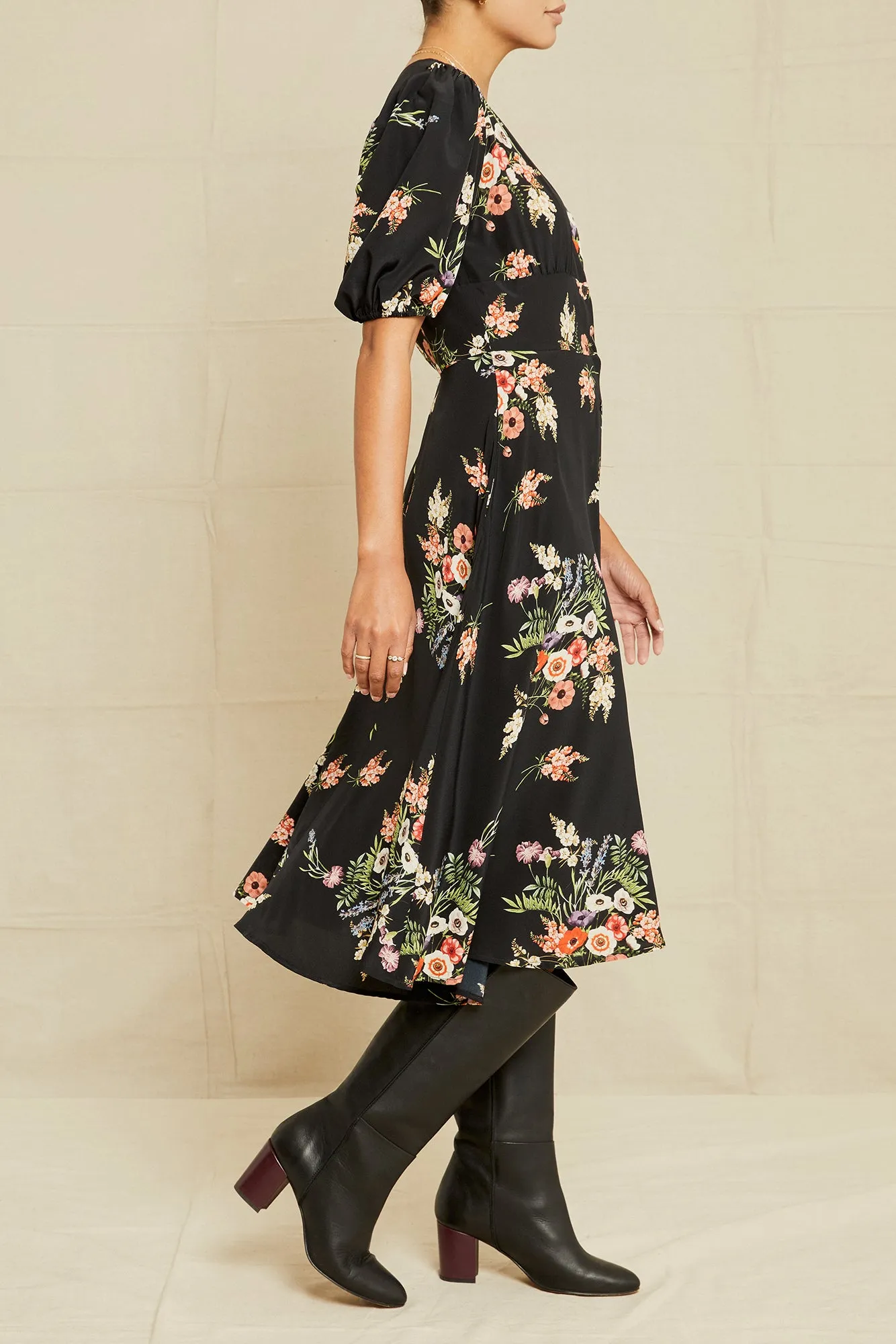 Odette Washable Silk Dress - Treviso Floral sold by Amour Vert product image thumbnail 2