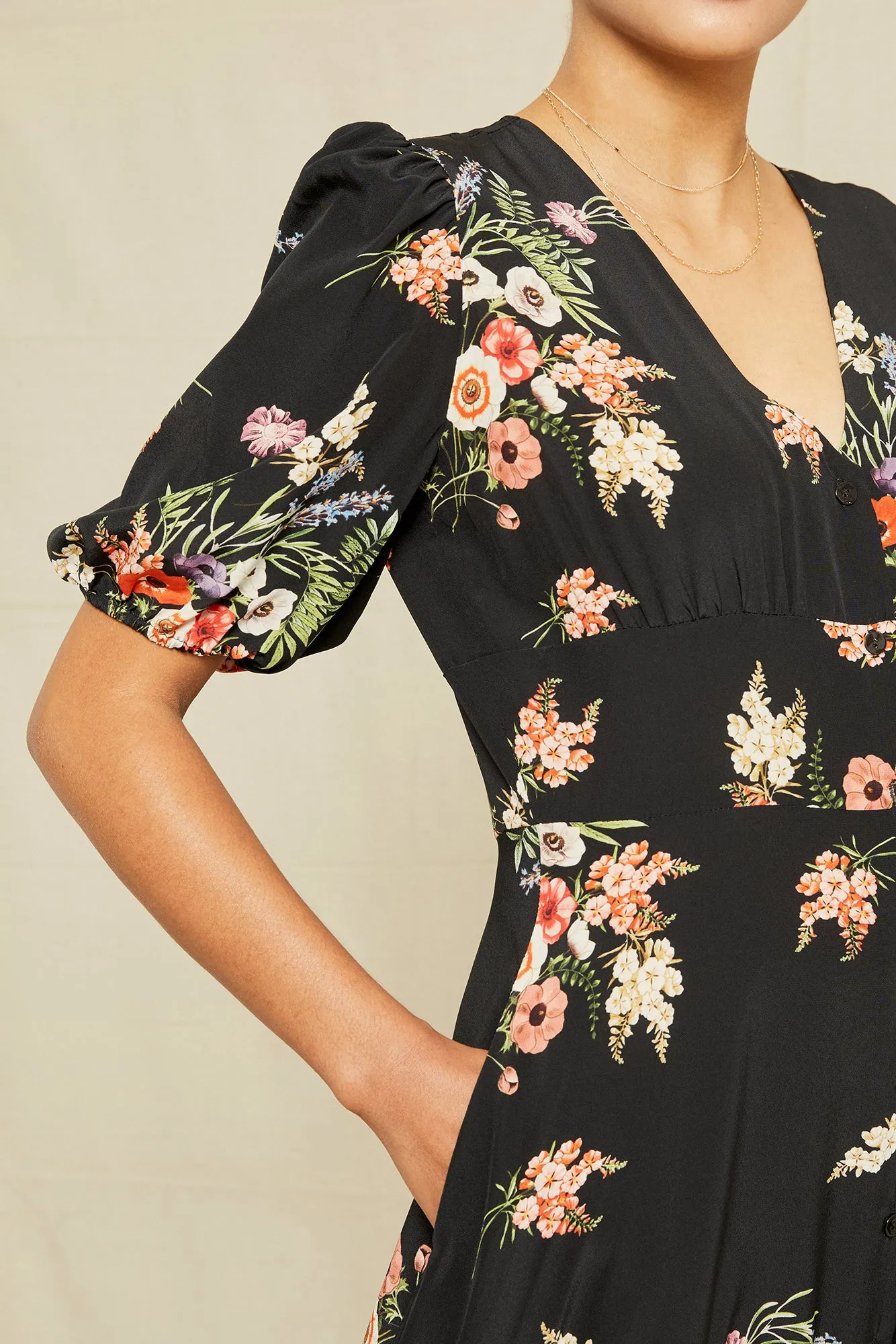 Odette Washable Silk Dress - Treviso Floral sold by Amour Vert product image thumbnail 4