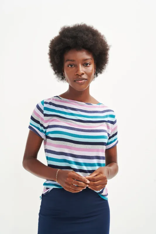 Cecelia Upcycled Tee - Anza Stripe sold by Amour Vert