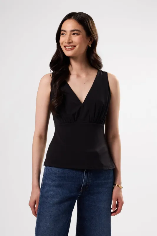 Zoe Deep V Tank - Black sold by Amour Vert
