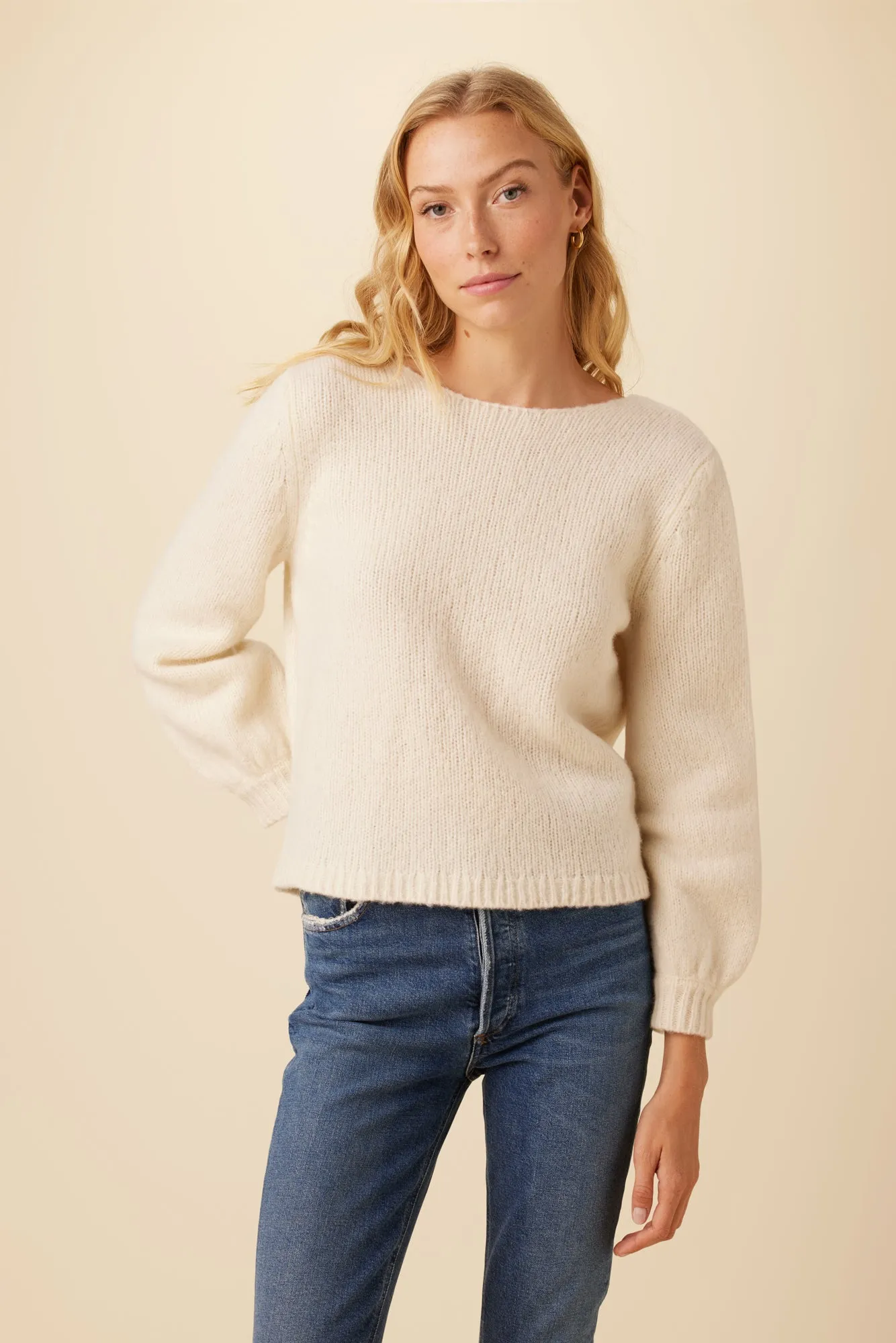 Landon Eco Wool Blend Cardigan - Ivory sold by Amour Vert