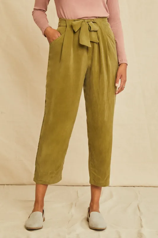 Eve Cottonseed Cupro Pants - Matcha sold by Amour Vert