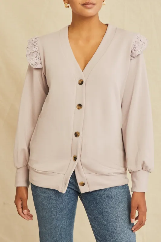 Selma Luxe Fleece Lace Top - Dawn - ReAmour sold by Amour Vert