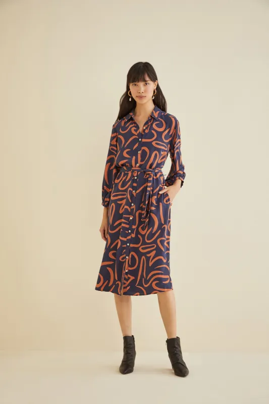 Tatiana Silk Shirt Dress sold by Amour Vert