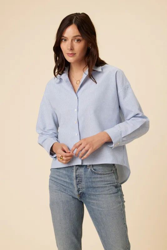 Madison Button Down - Sky White Stripe sold by Amour Vert
