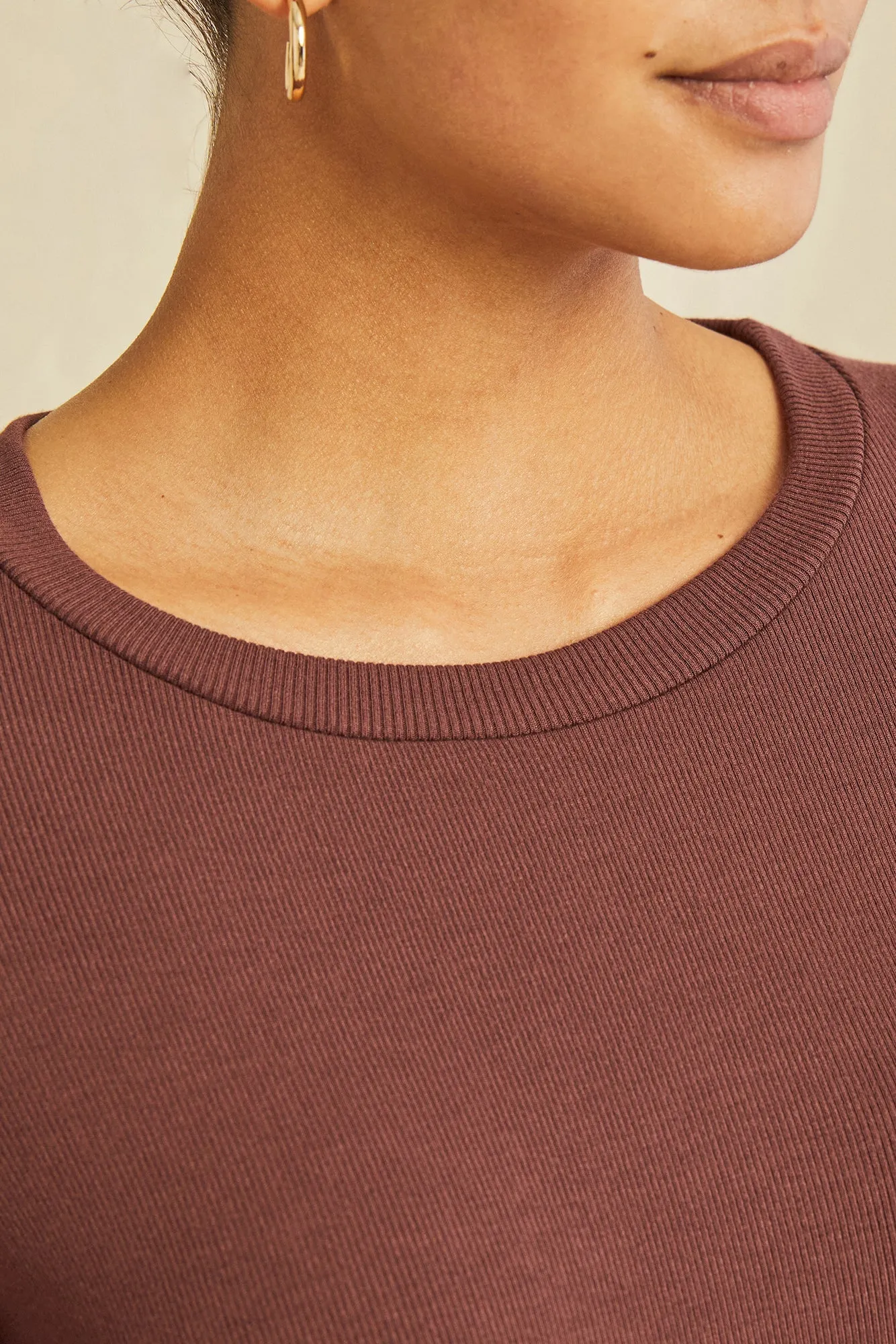 Berkeley Long Sleeve Dream Rib Tee - Mocha sold by Amour Vert product image thumbnail 4