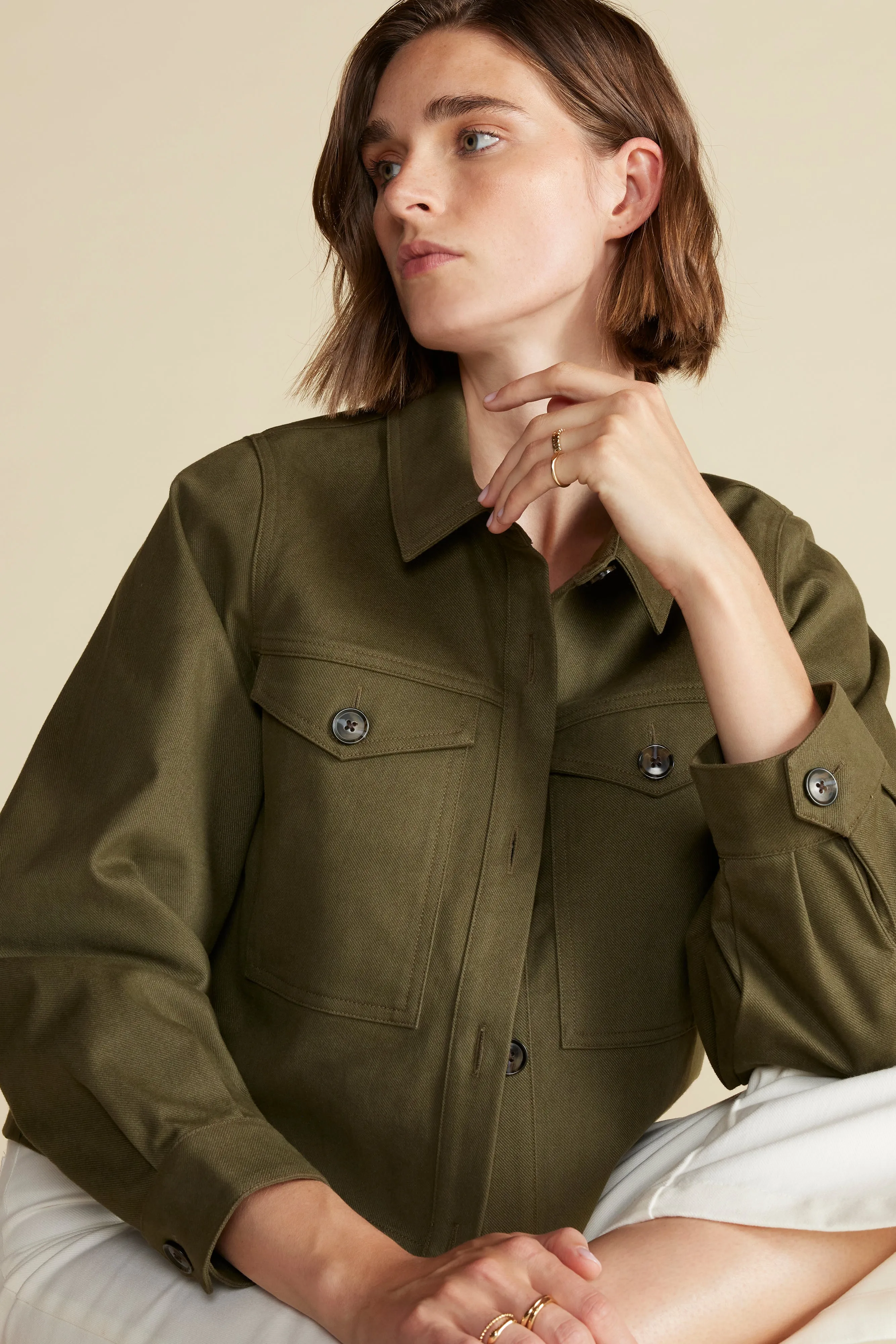 Genevieve Organic Cotton Jacket - Calla Green sold by Amour Vert