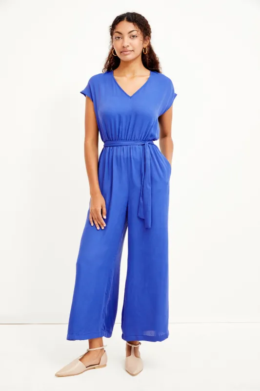 Wynnie Cupro Jumpsuit - Lapis sold by Amour Vert