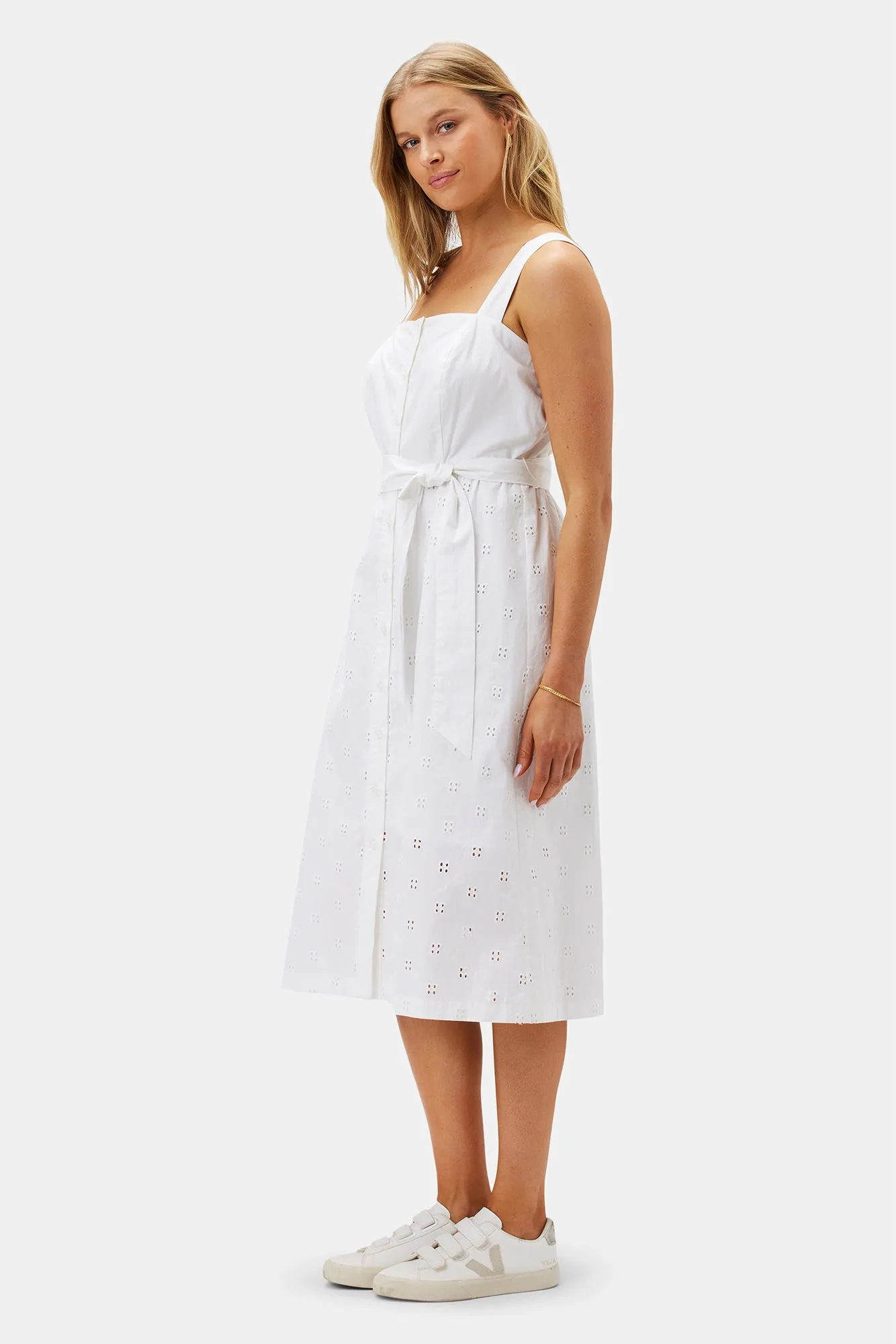 Irene Organic Cotton Eyelet Dress - White sold by Amour Vert product image thumbnail 3