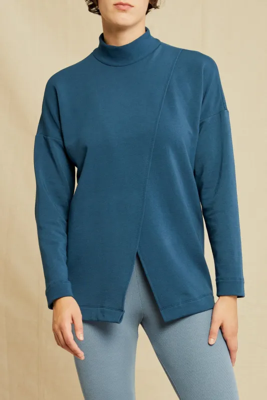Alba Luxe Fleece Turtleneck - Azure sold by Amour Vert