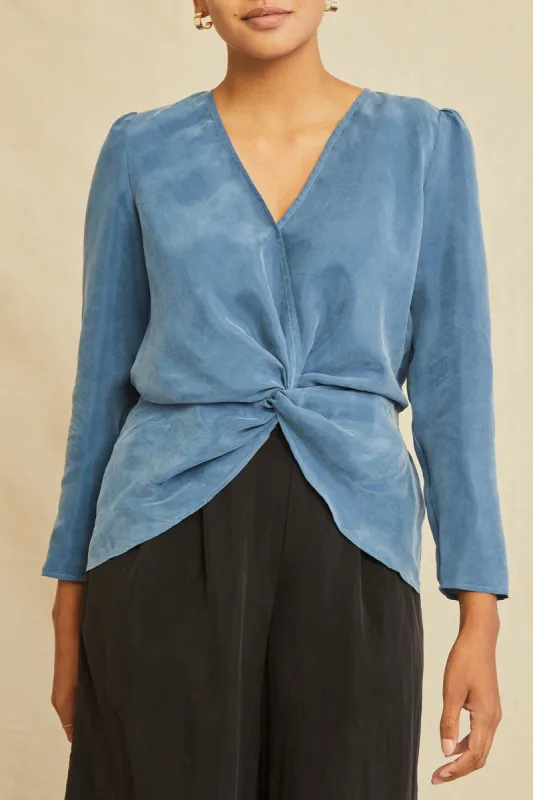 Aviva Cottonseed Cupro Blouse - Azure sold by Amour Vert
