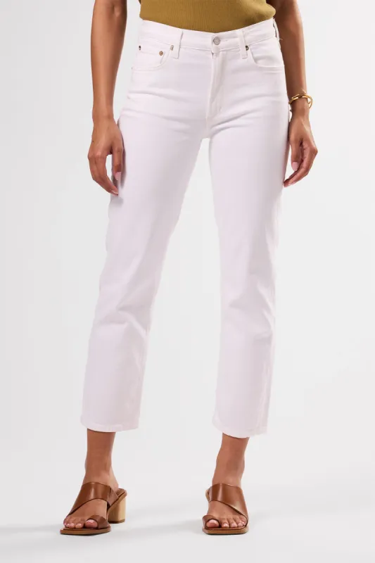 AGOLDE Kye Mid Rise Straight Crop - Sour Cream sold by Amour Vert